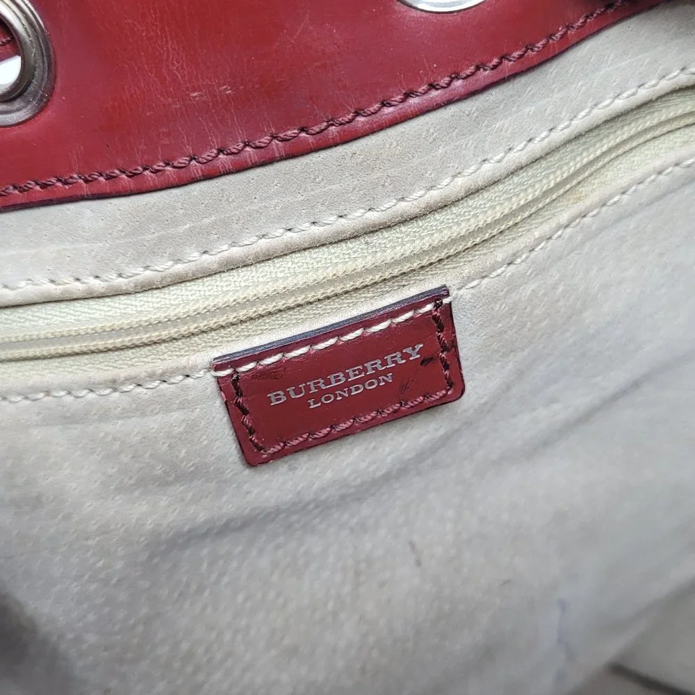 BURBERRY Haymarket Check Drawstring Bucket Shoulder Bag - Picture 10 of 16